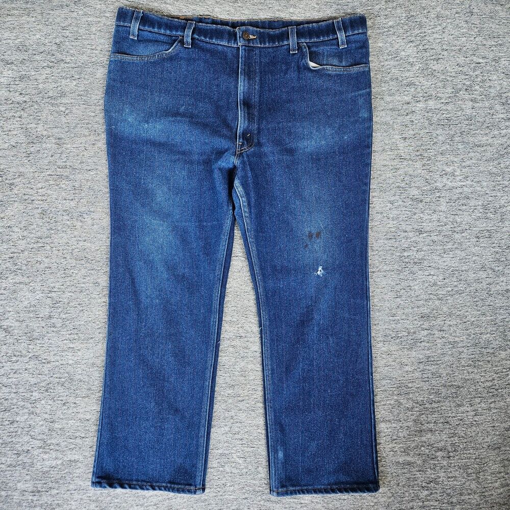 Vintage Levis Action Jeans Mens 42x28 Blue Orange Tab Straight Leg 95 Dark Wash